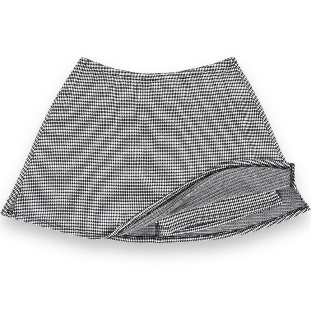 Lisa Says Gah Darcy Caviar Gingham Skort High Waisted Picnic Mini Skirt New XS
